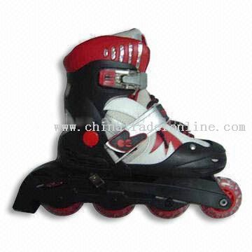 Adjustable In-line Skate Shoe with PVC and Mesh Vamp